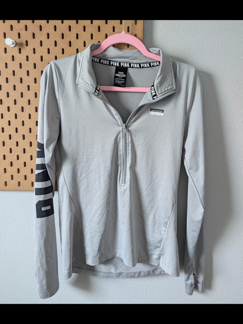 Victoria's Secret PINK Light Gray Quarter-Zip Pullover